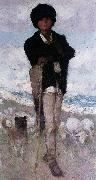 Nicolae Grigorescu Young Shepherd with his Dog oil painting on canvas